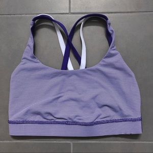Lululemon Energy Bra Purple Stripe Size 4